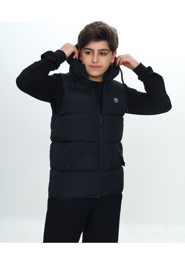 14093 Toontoy Erkek Çocuk Göğsü Armalı Şişme Yelek 14093 Siyah