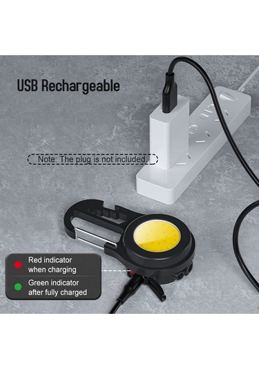 Mini Anahtarlık Feneri Led Anahtarlık Işık Lamba 180 Derece Dönen Şarj Edilebilir Mıknatıslı Çalışma Işığı Şişe Açacaklı Siyah