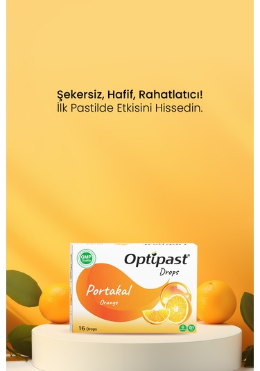 Optipast Drops Portakal & C Vitaminli 16 Pastil