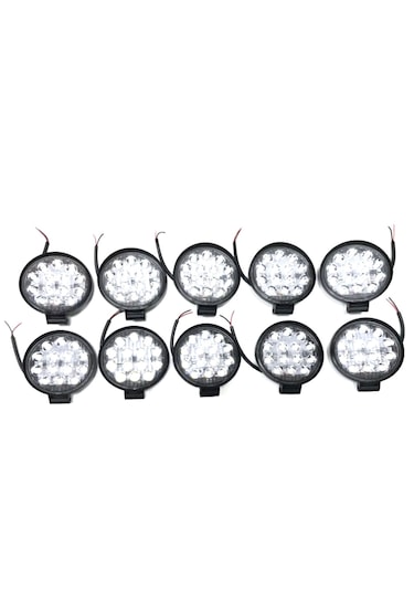 Point 10 Adet Off Road 14 Led 42 Watt Yuvarlak Traktör Tır Kamyon Tekne Sis Farı Çalışma Lambası 10 Adet