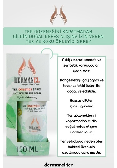 Dermanel Ayak Bakım Spreyi 100 ML + Dermanel Ter Önleyici Sprey 150 ML