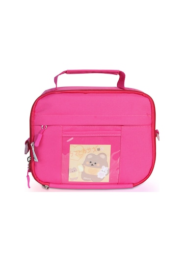 Wia Kawaii Kore Tarzı Ayıcıklı İlkokul Ve Beslenme Çantası Fuşya