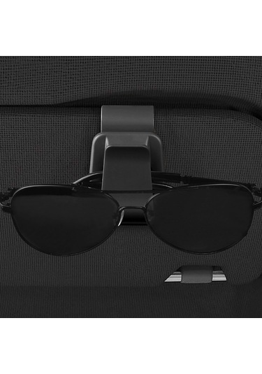 Siyah Araba Güneş Gözlüğü Tutucu, 2 Parça Araç Güneşliği Gözlük Tutucu Klipsi, Araç İçi Gözlük Bileti Kart Düzenleyici Askı Klipsi Aksesuarları