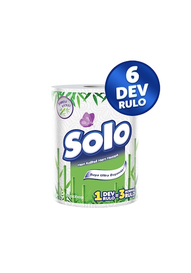 Solo Dev Rulo Bambu Kağıt Havlu 6'lı