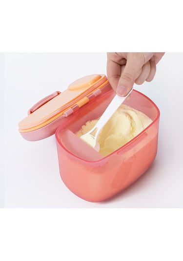 Geeroyoo Pembe Çift Katlı Muhafaza Kutu - Süt Tozu İçin, Nem Engelleme Ve Taze Tutma Özelliği, Taşınması Kolay, Farklı Miktarlarda Saklama