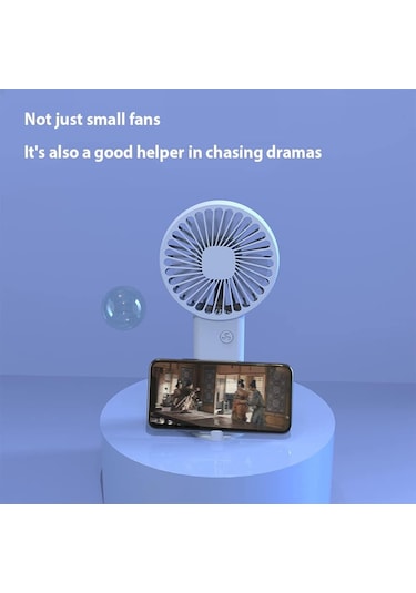 Mini Fan,telefon Tutucu,portatif El Vantilatörü Beyaz 9,3x19cm