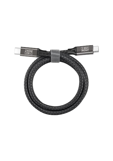 Mobilefix Siyah Qg02 Type-c To Type-c Pd3.1 Data Kablosu 240w 480mbps 1.5 Metre