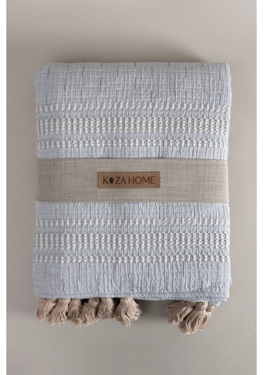 Koza Home Assos Gri Taş Yıkama Çift Kişilik Yatak Örtüsü 230x250 5037 Gri