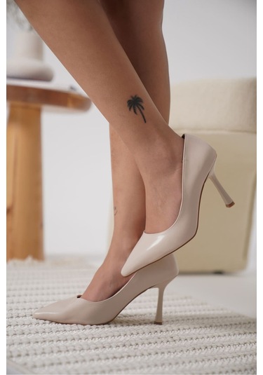 Zelena Kadın Mat Bej Stiletto Bej