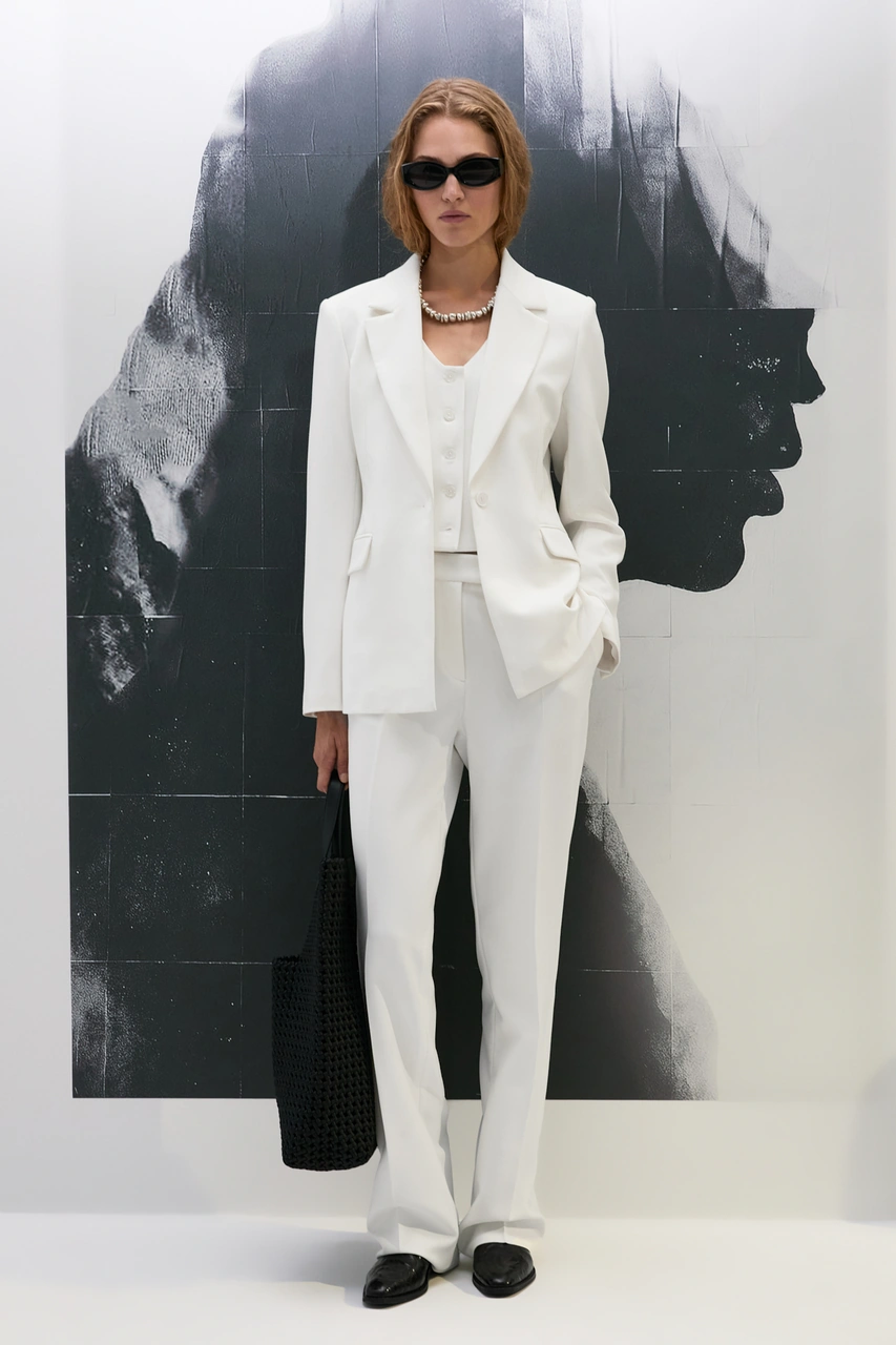 Lufian Sara Kadın Pantolon Ekru Ekru 122190045100520 Ekru