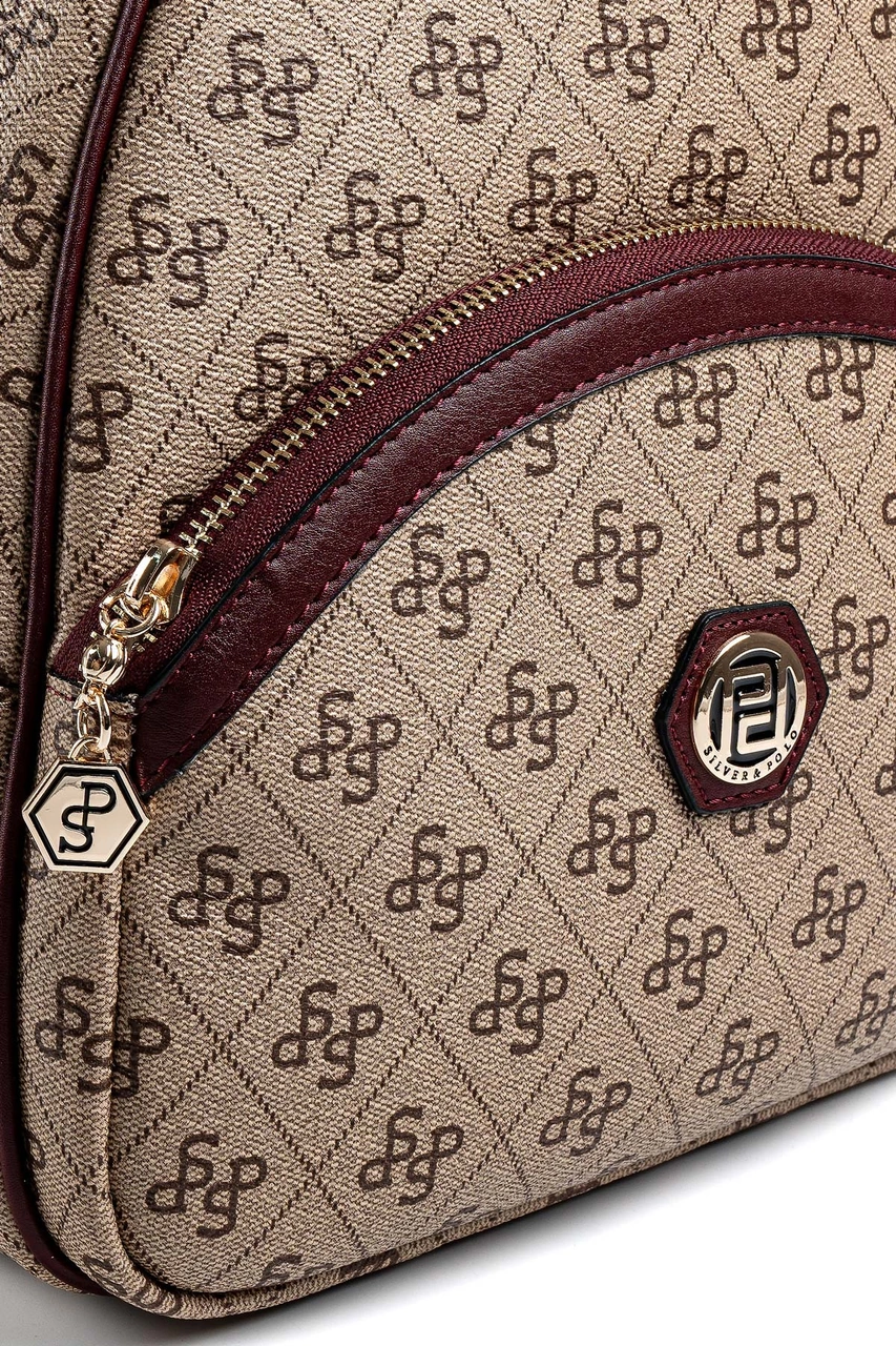 Silver Polo Unisex Sırt Çanta 945 Bej - Kırmızı