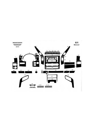 Mercedes Sprinter-crafter Piano Black Kaplama 2006 61 Parça-piano Black Piano Black