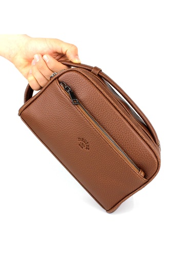 Erkek Taba El Çantası Portföy Çanta İki Bölmeli El Çantası Taba