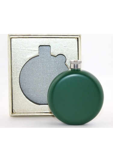 Paslanmaz Çelik Yuvarlak Matara 5 Oz Yeşil Renk