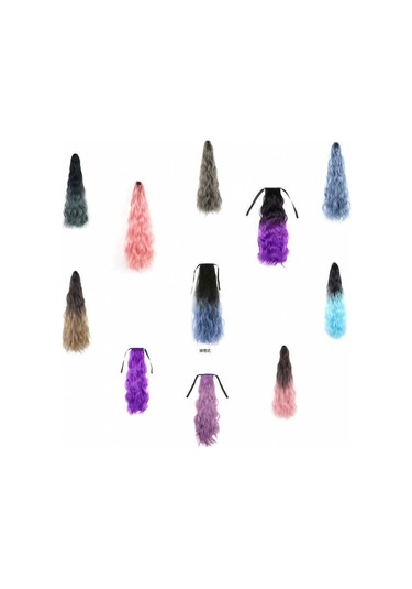 Peruk Kadın Yaz At Kuyruğu Kavrama Boyalı Uzun Kıvırcık Saç Kadın Çevrimiçi Etkileyen Kıvırcık Saç Degrade Gerçek Uzun Kıvırcık Saç Örgü