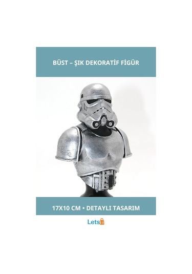Stormtrooper Figürü 17x10 Cm İkonik Star Wars Büst 1 Adet