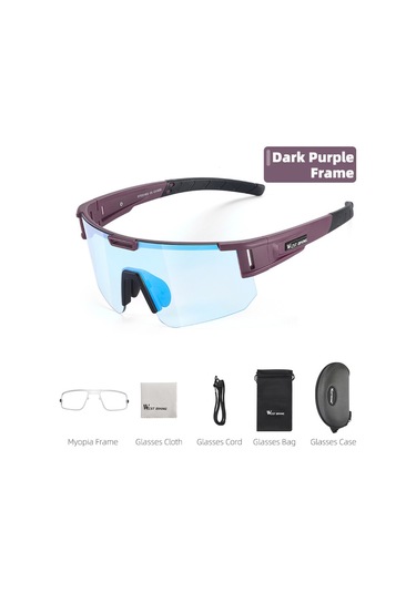 West Bıkıng Yp0703163 Dış Mekan Bisiklet Gözlükleri Uv400 Fotokromik Güneş Gözlüğü - Koyu Mor