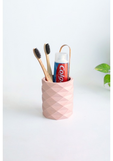 Dekoratif Geometrik Kalemlik Modern Beton Organizer Vazo Saksı Diş Fırçalık Ofis Düzenleyici Pempe