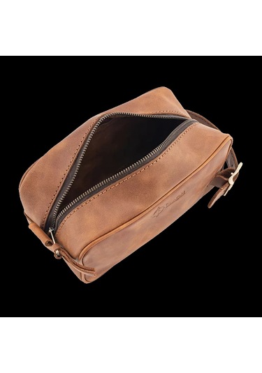 Twingold İsme Özel Dopp Kit Kişisel Bakım Ve Seyahat Çantası - %100 Rainbow Deri - Ac14004 - Kahverengi Kahverengi