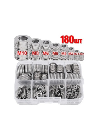 Dancemonkey Paslanmaz Çelik Vida Pul Seti - 180 Parça M2-m10 Contalı Kullanışlı