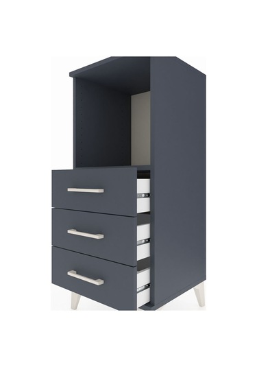 Hyperion Komodin Tek Raflı 3 Çekmeceli 44x44x106 Antrasit-antrasit Antrasit