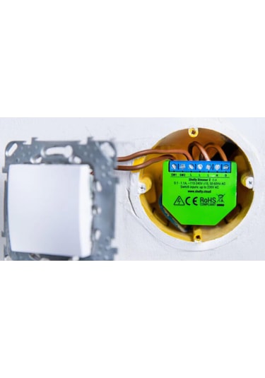 Shelly Dimmer 2 Kanallı Akıllı Işık Ayar Anahtarı Wifi Nötrsüz