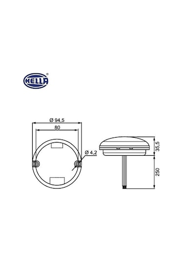 HELLA 12V-24V ARKA SİS LAMBASI 17-LEDLİ KIRMIZI (95 MM)
