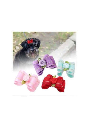 20 Adet/takım Sevimli Evcil Hayvanlar Saç Bantları Fiyonklar Last