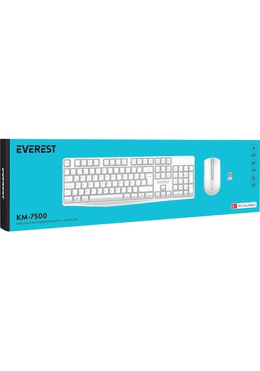 Everest KM-7500 Ultra Lüks Kablosuz Q Multimedia Klavye Mouse Set