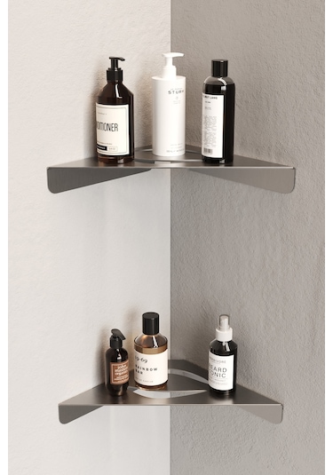 Zift Unique Paslanmaz Çelik Banyo Köşeliği Duş Rafı Paslanmaz Çelik