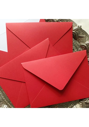 Kırmızı Davetiye Zarfı, 13x18 Cm.