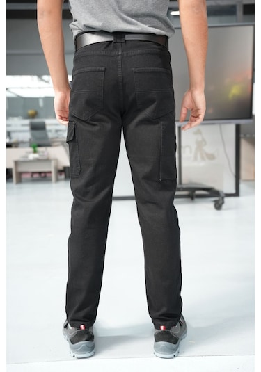 Uniprom İş Pantolonu Kot Kumaş Titan Flex Model Siyah Siyah