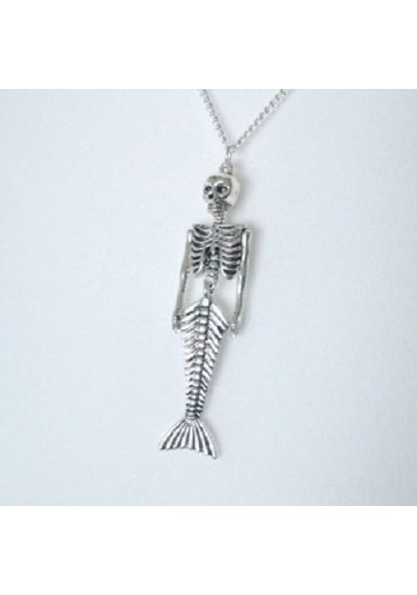 Vintage Gotik Mermord Deniz Kızı Unisex İskelet Paslanmaz Çelik K