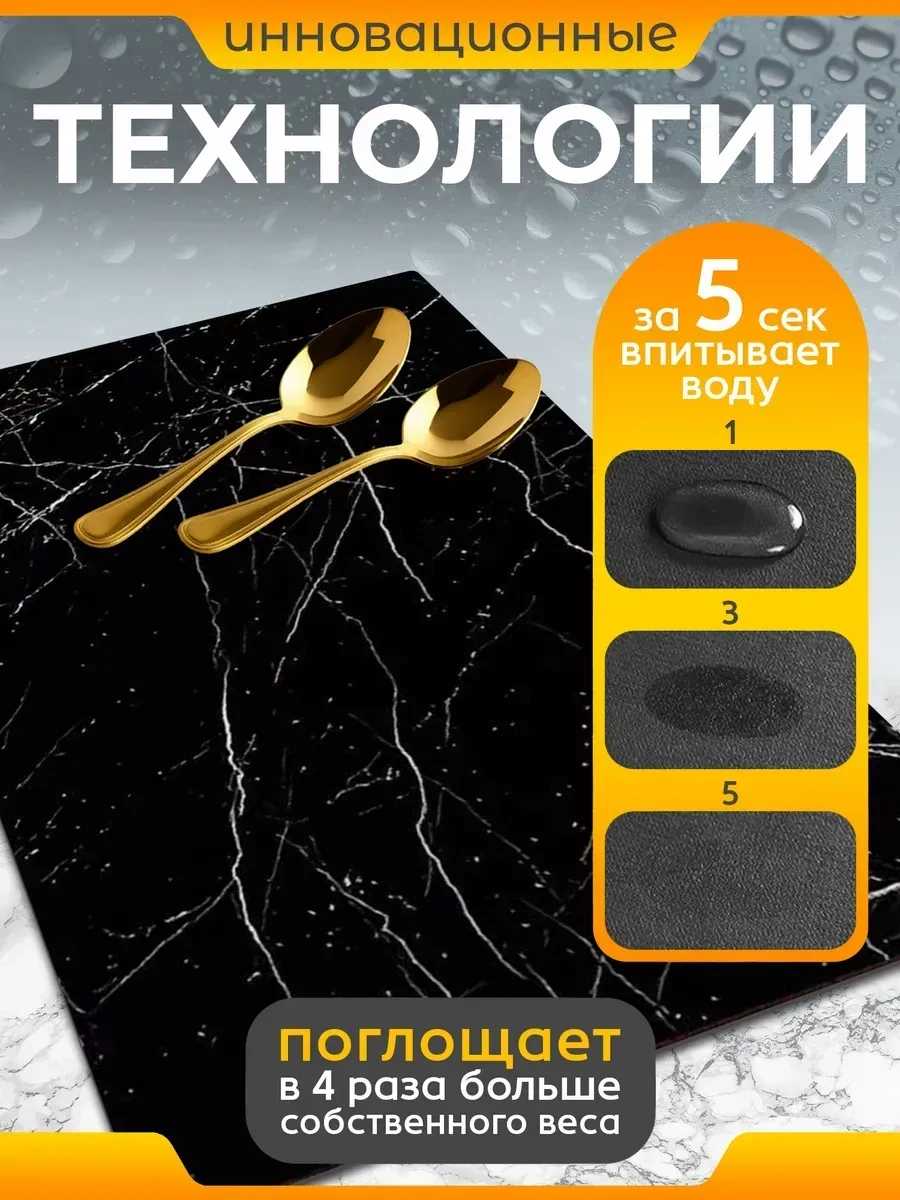 Suskasmart Bulaşık Kurutma İçin Emici Paspas, 50 40 425229127 Siyah