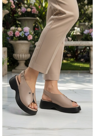 Pierre Cardin Vizon Kadın Günlük Topuklu Sandalet Pc-7390 Z Vizon