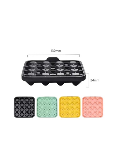 16 Izgara Elmas Buz Kalıbı Kalıp Kutusu Gıda Sınıfı Silikon Buz Siyah