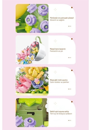 Sembo Block Huayan Cayı Muzikli Florist Seti 575 Parça Yapı Blokları