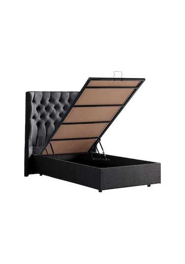 Setaymobilya Baza, Matilda Tek Kişilik Baza + Başlık Seti, Antrasit