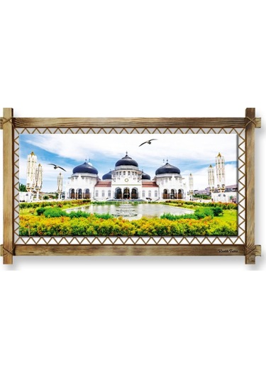 Es10 Es10 Beyaz Camii Modern Kanvas Rustik Tablo