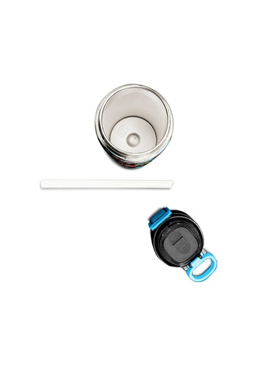 Coral High Kids Siyah Mavi Gamer Desenli Pipetli Ve Direkt İçim Çelik Termos 500 Ml 31984 Siyah - Mavi