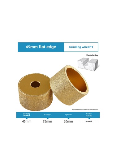 Mufunye Mermer, Kireçtaşı, Seramik Taşlarda Kullanım İçin 45mm Kalınlıkta Kesme Ve Taşlama Aracı - Direk Kenarlı Sinterli Elmas Taşlama Diski