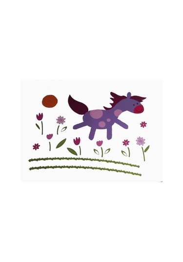 DUVAR SÜSÜ (STİCKER) KÜÇÜK AT DESENLİ PVC 70X50X0,5CM