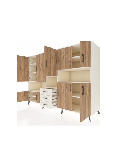 Kronos Dolap 13 Raflı 3 Çekmeceli 9 Kapaklı 220x59x163 Aytaşı-çam Aytaşı-çam/aytaşı