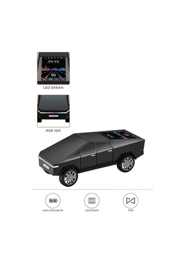 Just Cheap Store D68 Cyber Model Araba Tasarımlı Bluetooth Hoparlör 15w Güçlü Ses Rgb Led /tws/usb Siyah