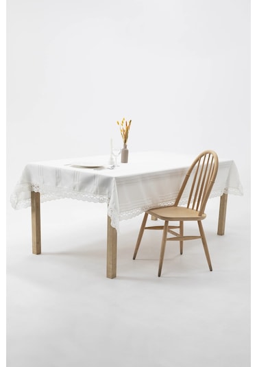 Defne Leke Tutmaz Masa Örtüsü 160x220 - Krem Krem