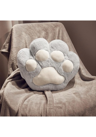 Suntek Kedi Pençesi Yastık Battaniye Sevimli  Gri Mavi