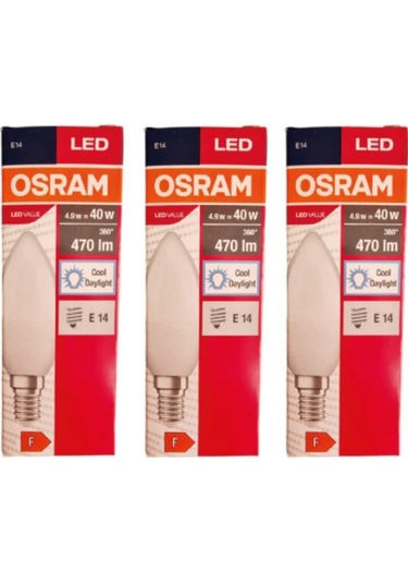 Led Value 4,9w 6500k Beyaz Işık 470lm E14 Mum 3 Lü Paket 3 Beyaz Işık E14 Mum Ampul 5 Watt Yok