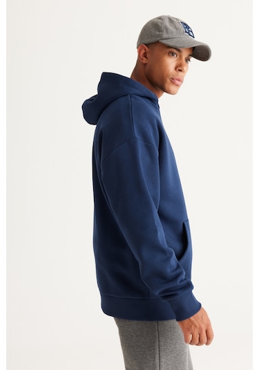 AC&Co / Altınyıldız Classics Erkek Lacı Oversize Fit Bol Kesim Kapüşonlu İçi Polarlı Pamuklu Sweatshirt Lacivert AC&Co / Altınyıldız Classics Erkek Lacı Oversize Fit Bol Kesim Kapüşonlu İçi Polarlı Pamuklu Sweatshirt Lacivert
