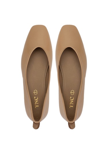 Tamer Tanca Kadın Hakiki Deri Bej Babet Ayakkabı 1073 004 Bn Ayk Y25 Nude Dr Nude