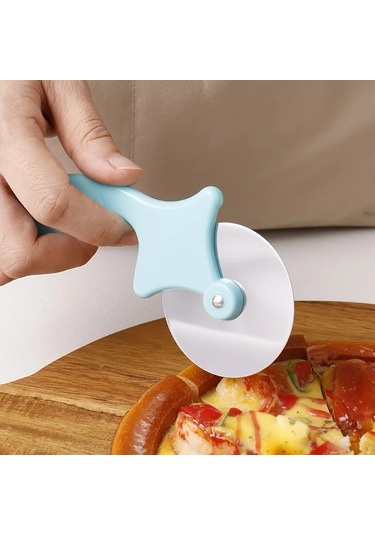 Honeybeeshop Turuncu Pp Saplı Paslanmaz Çelik Pizza Kesici Mutfakta Pizza Pankek Turta İçin Pratik Alet Turuncu